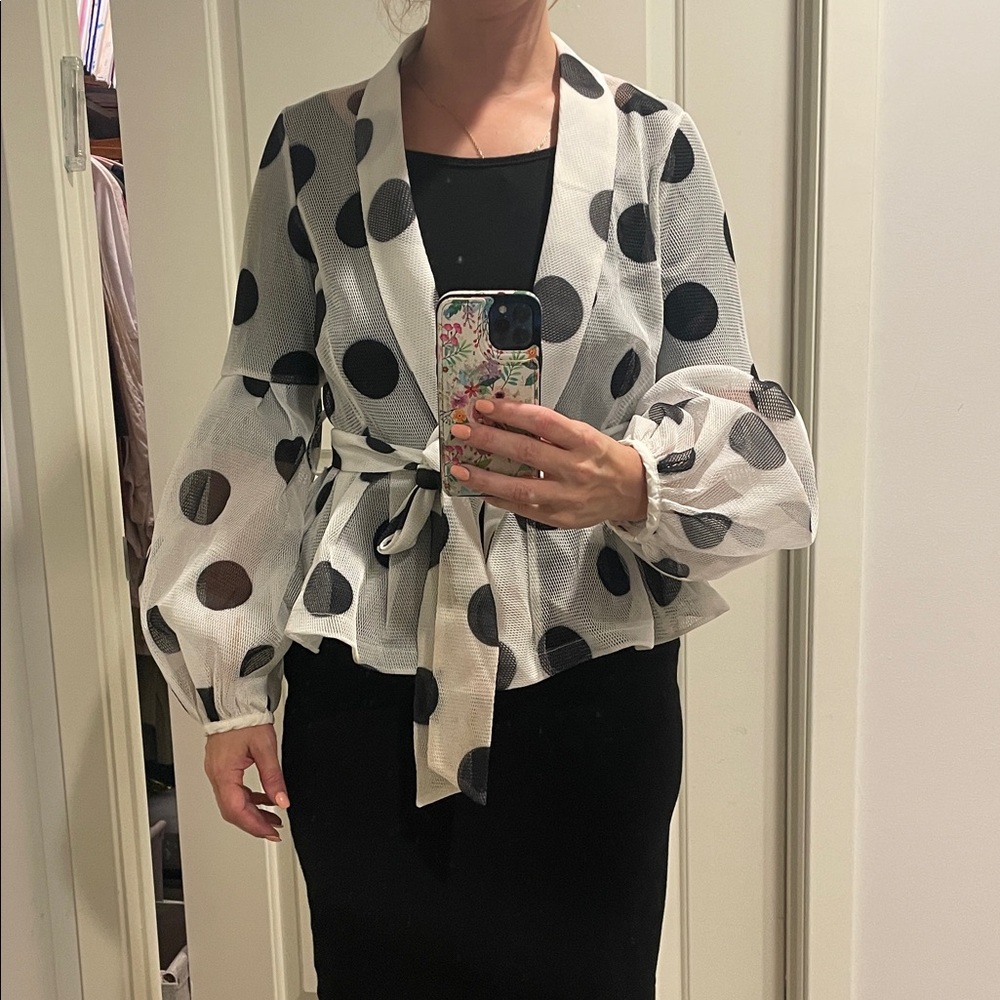 Sheer Polka Dot Blouse